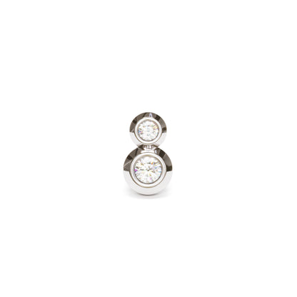 14K Gold Duo Diamond Threadless End