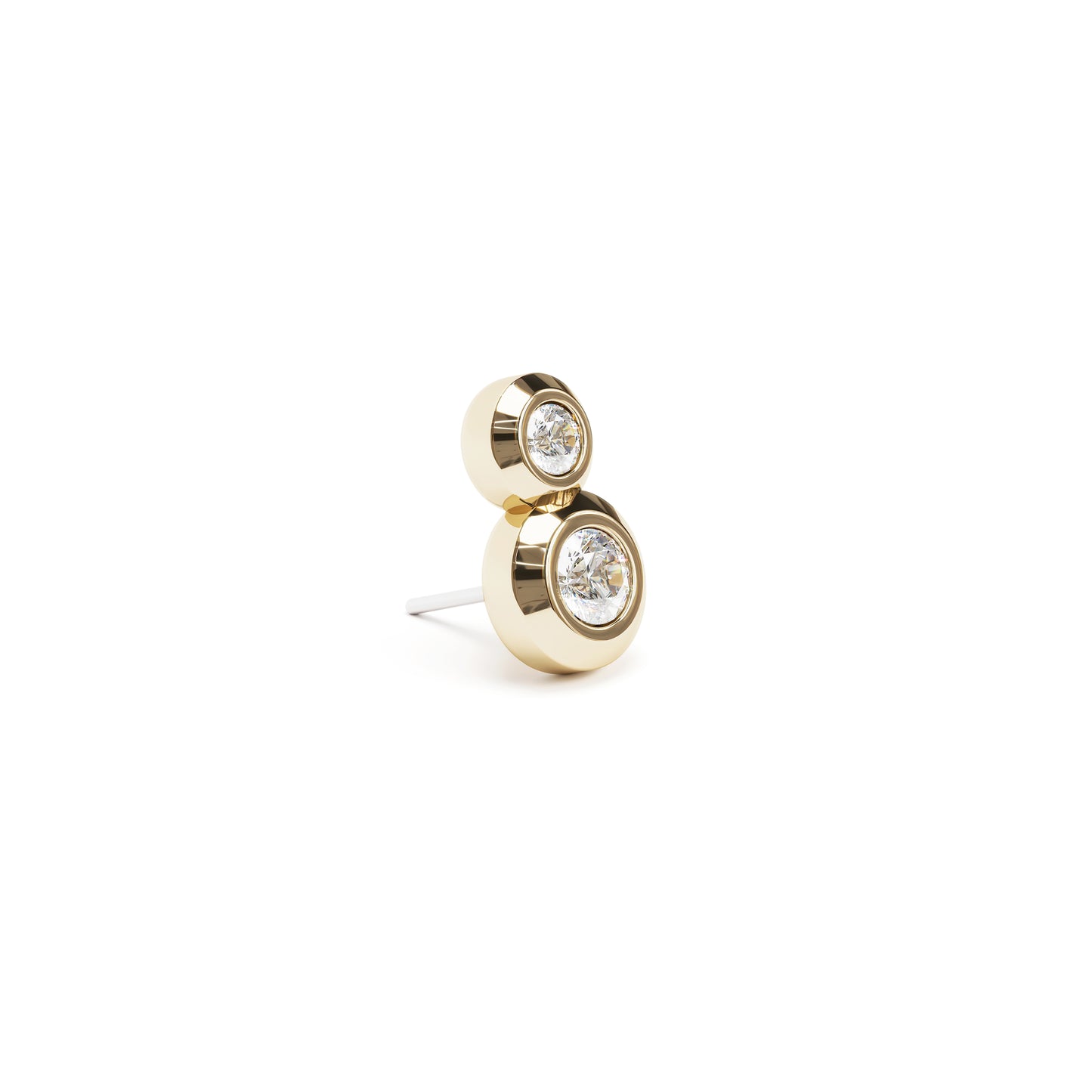 14K Gold Duo Diamond Threadless End