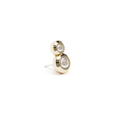 14K Gold Duo Diamond Threadless End