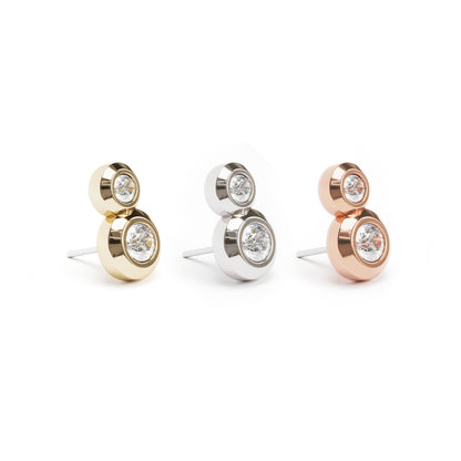 14K Gold Duo Diamond Threadless End