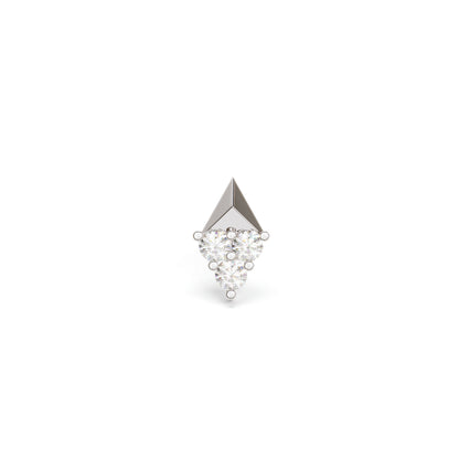 14K Gold Trio Diamond Pyramid Threadless End