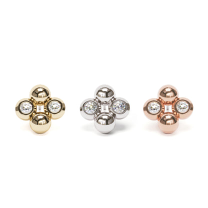 14K Gold Bezel-Set Diamond Bead Threadless End