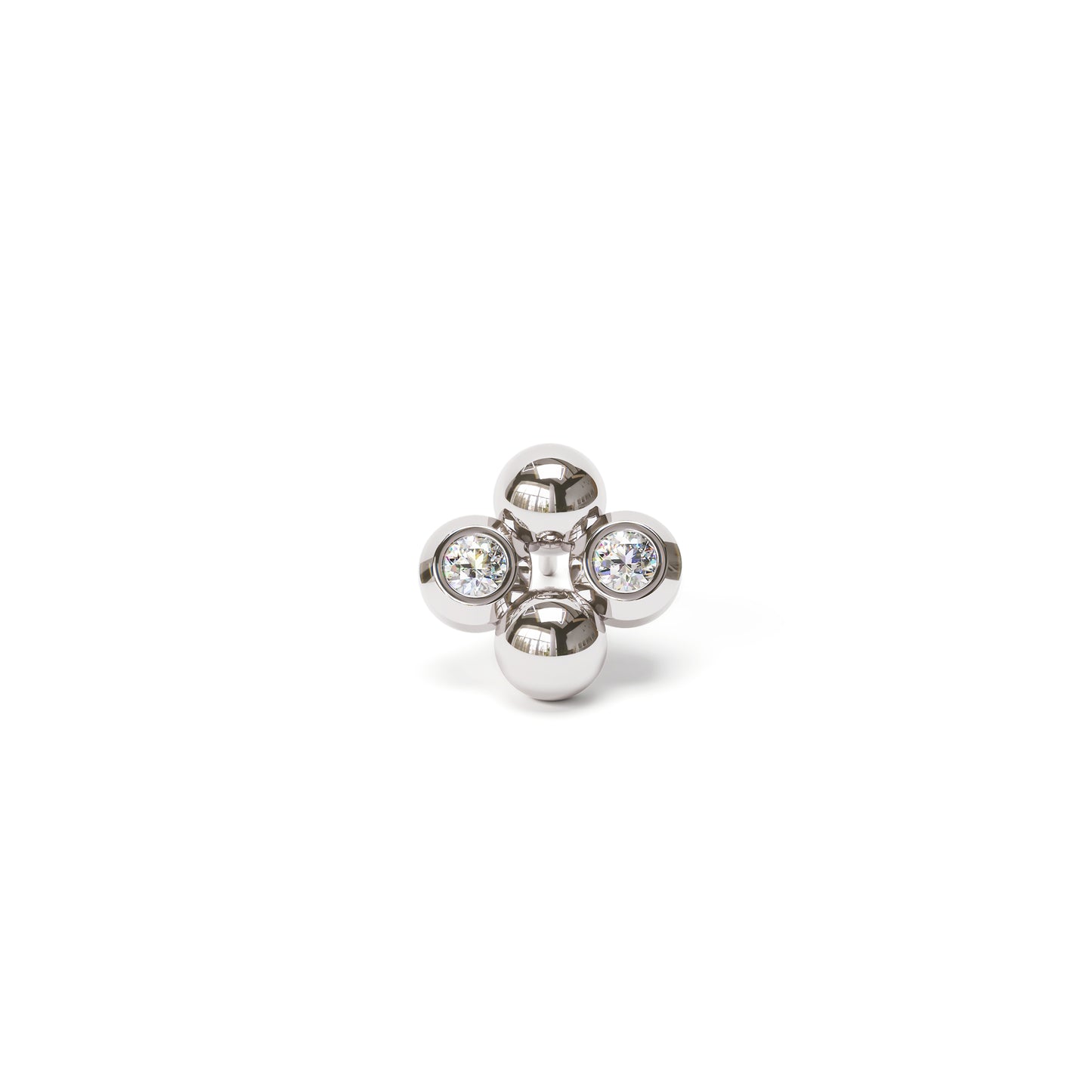 14K Gold Bezel-Set Diamond Bead Threadless End