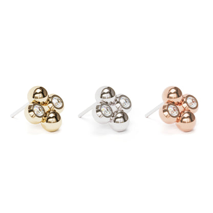 14K Gold Bezel-Set Diamond Bead Threadless End