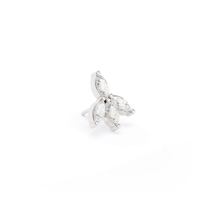 14K Gold Marquise Diamond Lotus Threadless End