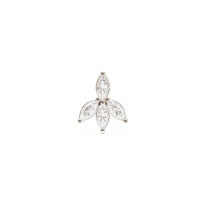 14K Gold Marquise Diamond Lotus Threadless End