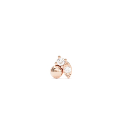 Unique 14K Gold Diamond Threadless End