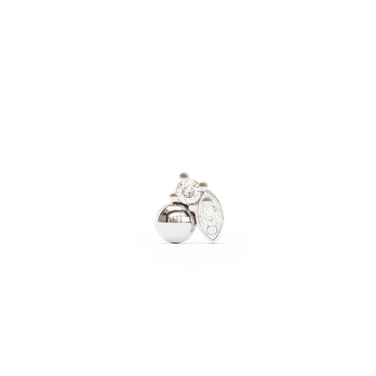 Unique 14K Gold Diamond Threadless End