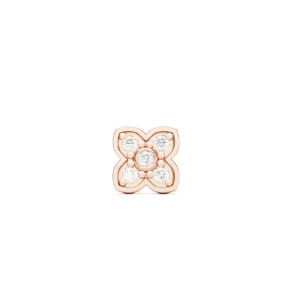 14K Gold Diamond Clover Threadless End