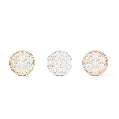 14K Gold Diamond Cluster Circle Threadless End
