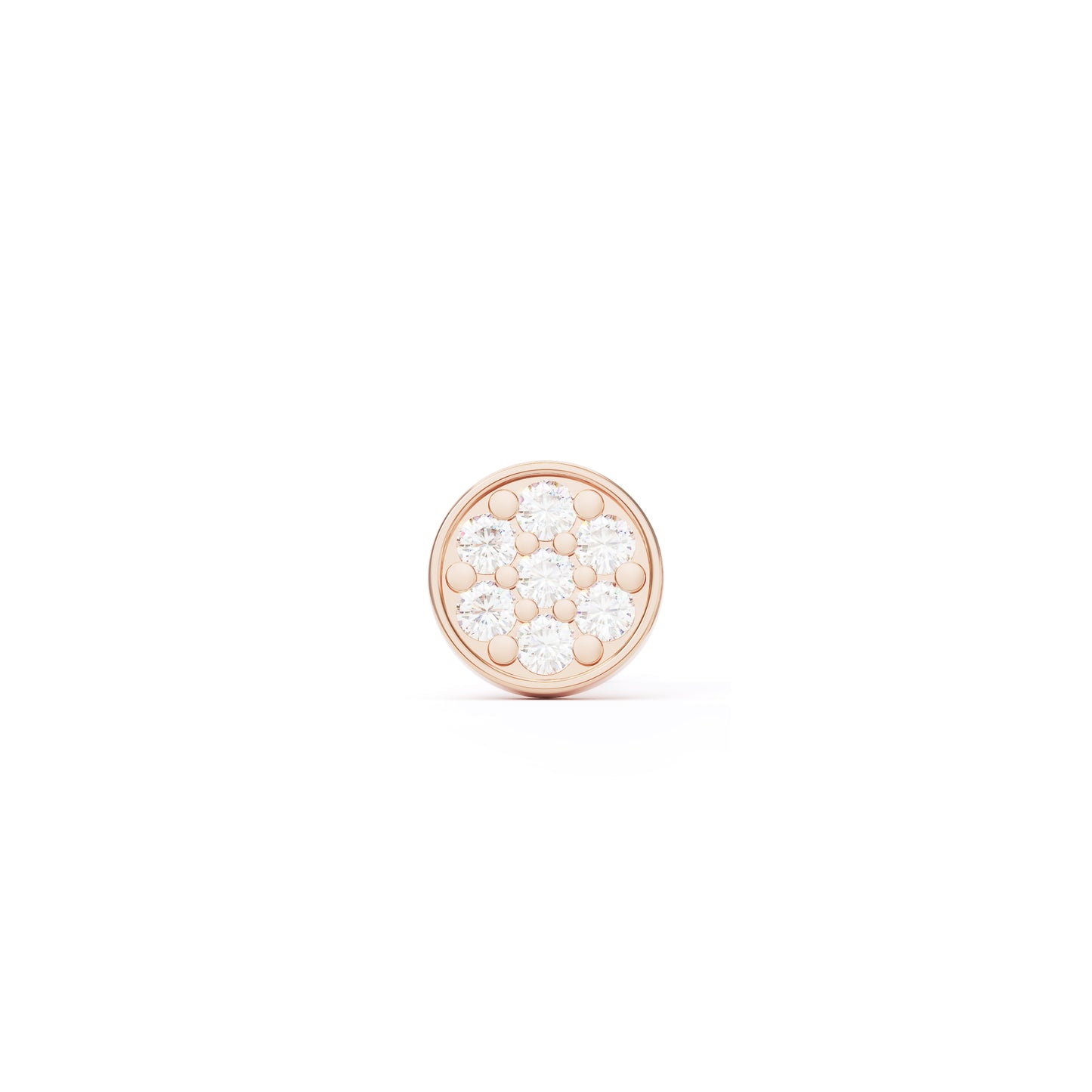 14K Gold Diamond Cluster Circle Threadless End