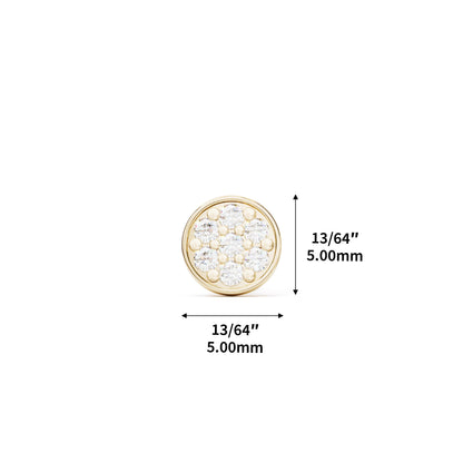 14K Gold Diamond Cluster Circle Threadless End