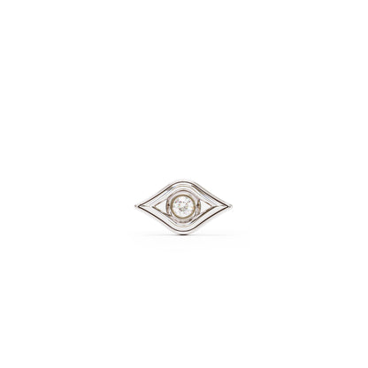 14K Gold Diamond Evil Eye Threadless End