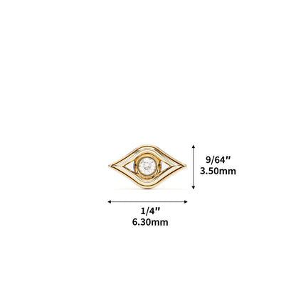 14K Gold Diamond Evil Eye Threadless End