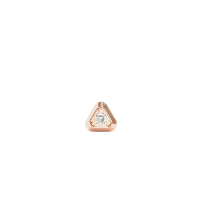 14K Gold Diamond Triangle Threadless End