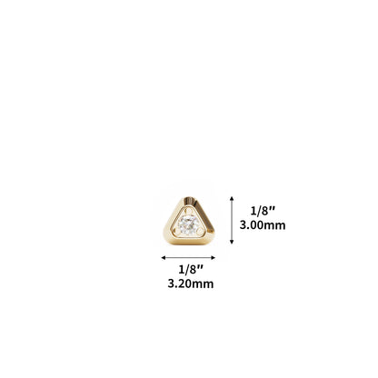 Tiny 14K Gold Diamond Triangle Threadless End