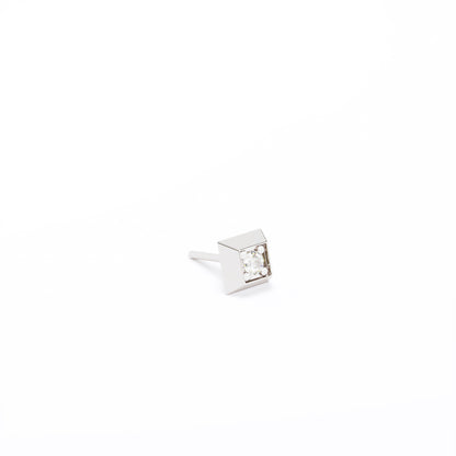 Tiny 14K Gold Diamond Square Threadless End
