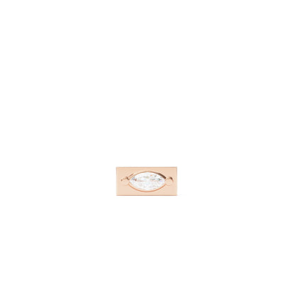 14K Gold Marquise Diamond Bar Threadless End