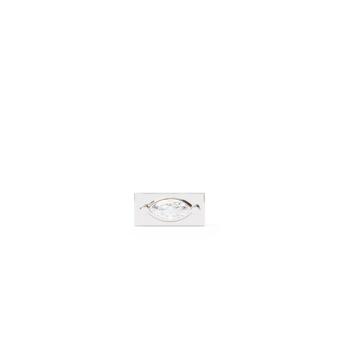 14K Gold Marquise Diamond Bar Threadless End