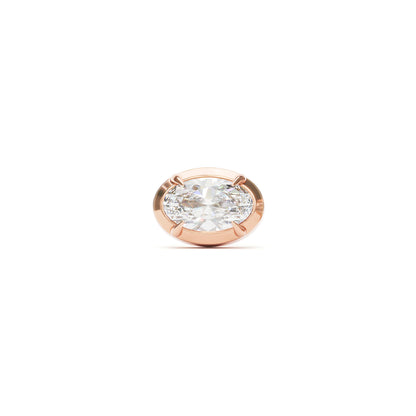 14K Gold Oval-Cut Diamond Threadless End