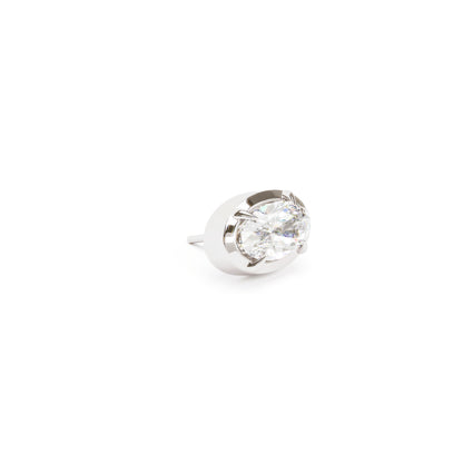 14K Gold Oval-Cut Diamond Threadless End