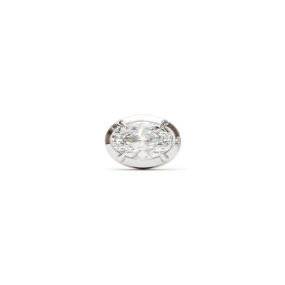 14K Gold Oval-Cut Diamond Threadless End