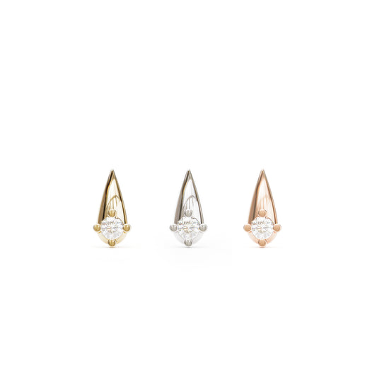 14K Gold Diamond Spike Threadless End