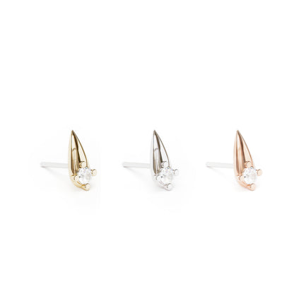 14K Gold Diamond Spike Threadless End