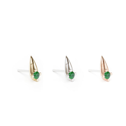 14K Gold Emerald Spike Threadless End