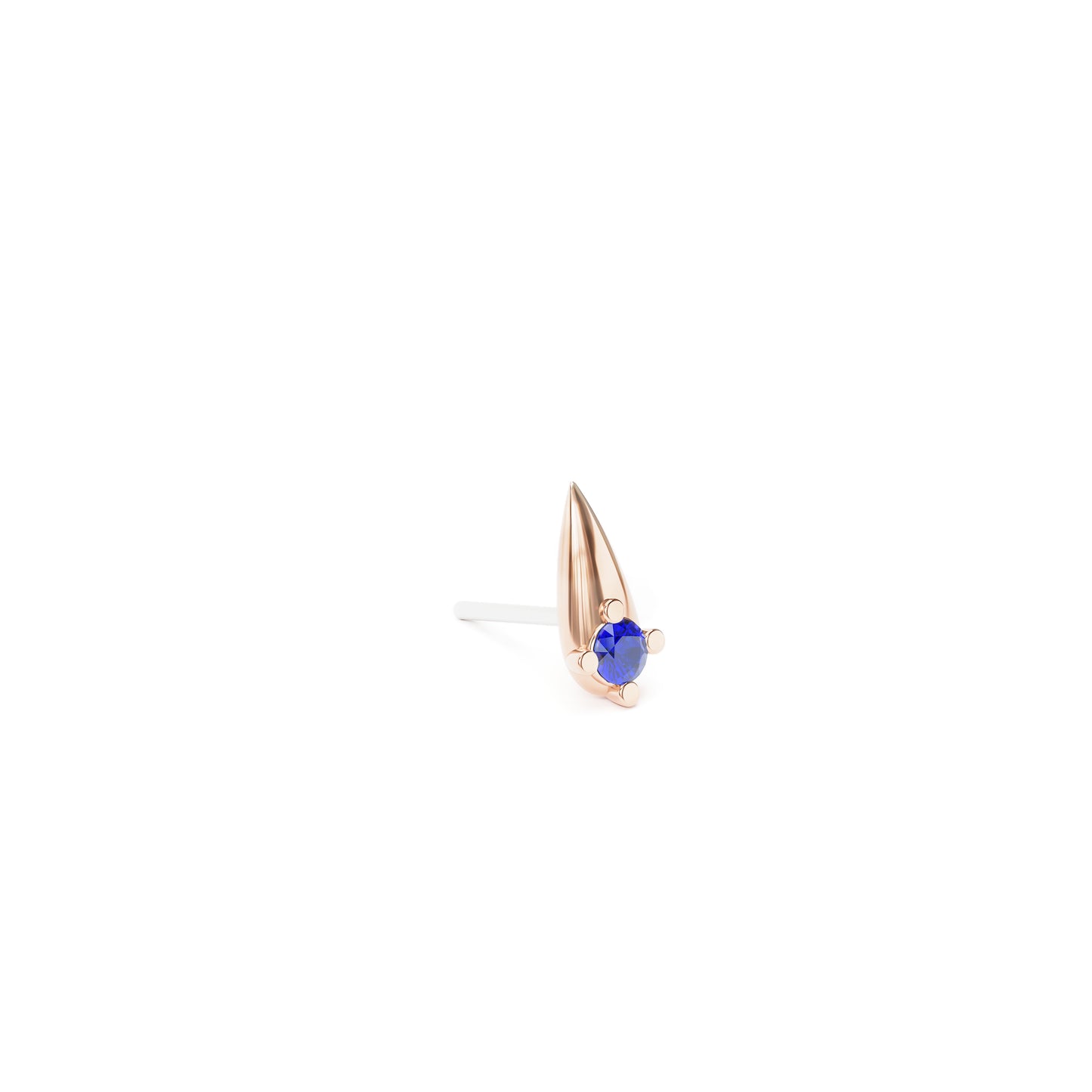 14K Gold Sapphire Spike Threadless End