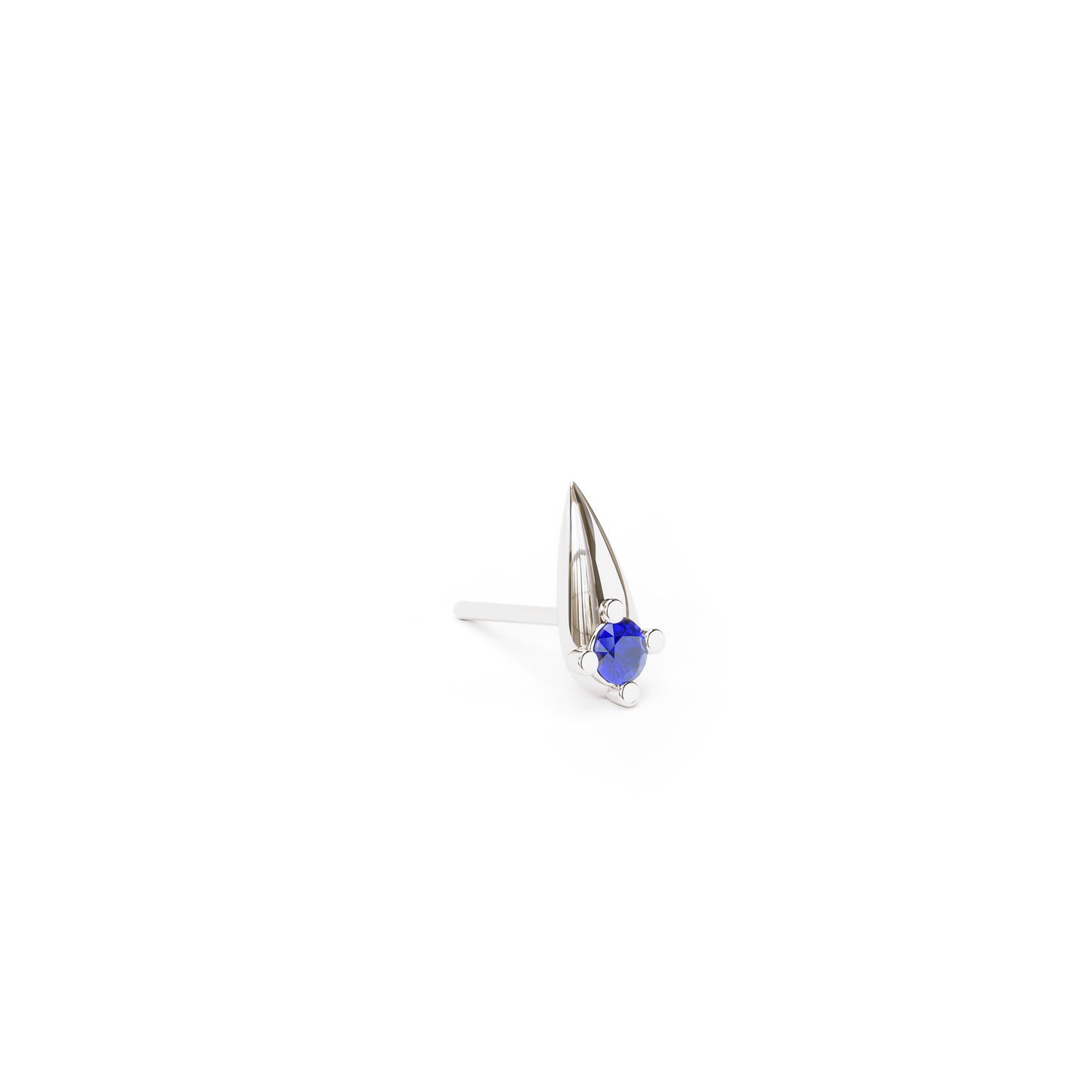 14K Gold Sapphire Spike Threadless End