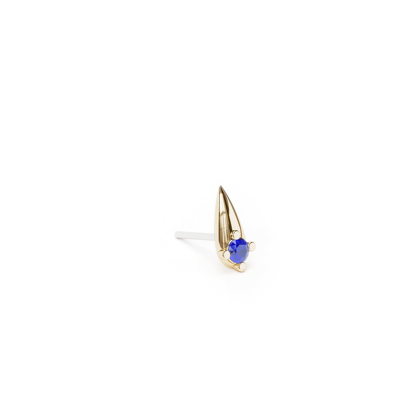 14K Gold Sapphire Spike Threadless End