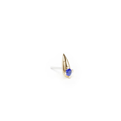 14K Gold Sapphire Spike Threadless End