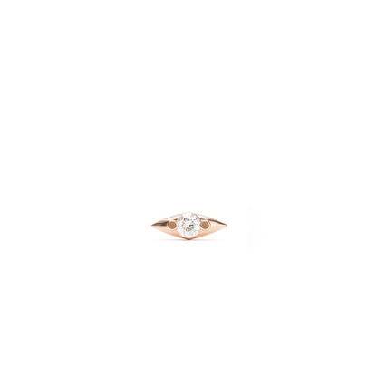 Tiny 14K Gold Minimalist Diamond Threadless End