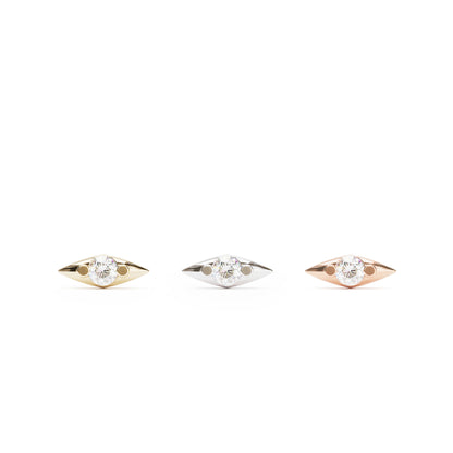 Tiny 14K Gold Minimalist Diamond Threadless End