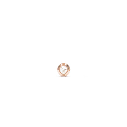 14K Gold Bezel-Set Diamond Solitaire Threadless End