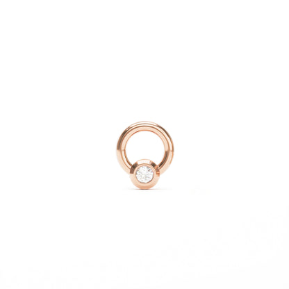 14K Gold Bezel-Set Diamond Open Circle Threadless End