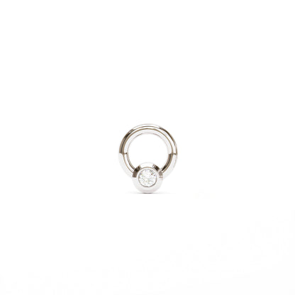 14K Gold Bezel-Set Diamond Open Circle Threadless End