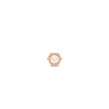 14K Gold Diamond Hexagon Threadless End