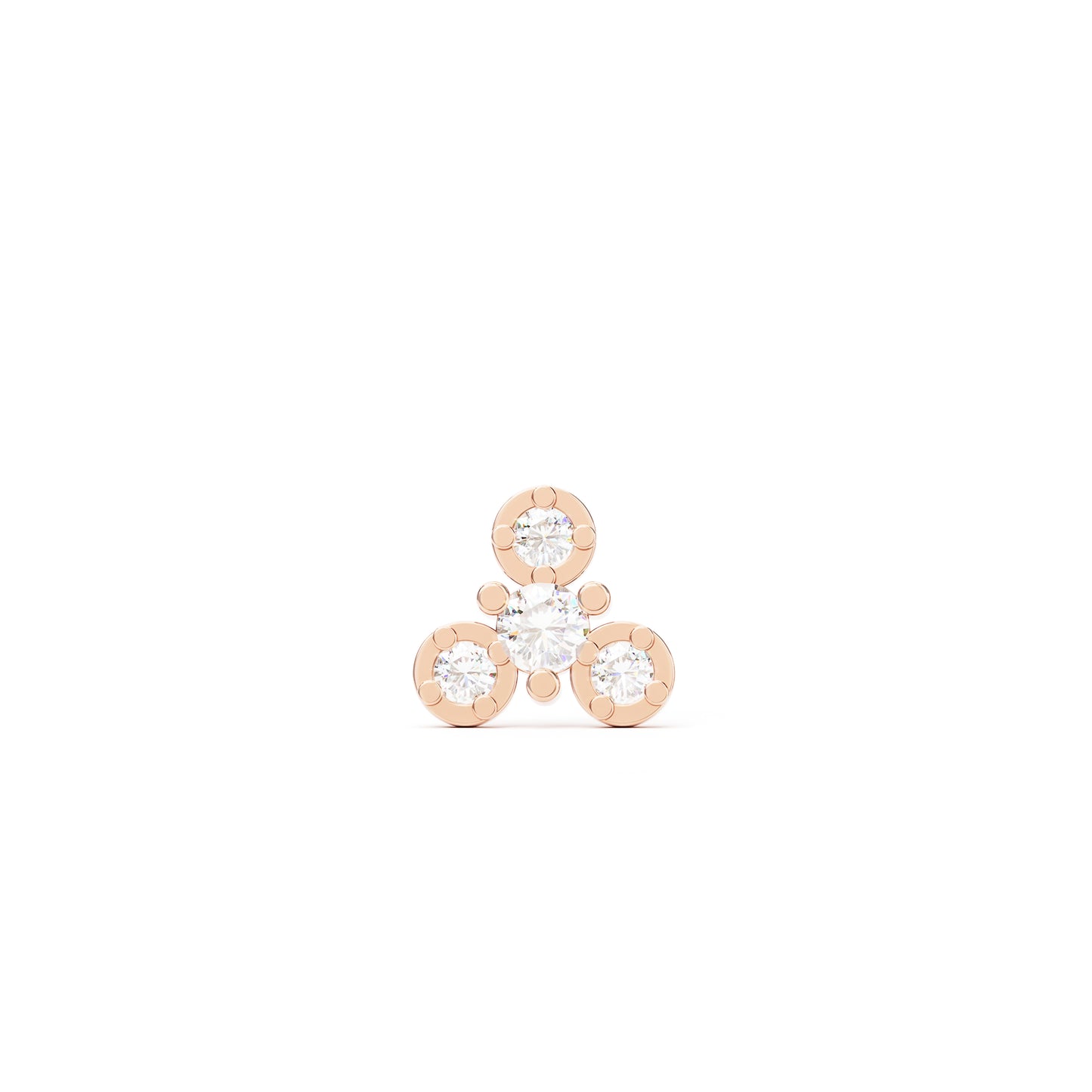14K Gold Diamond Wheel Threadless End