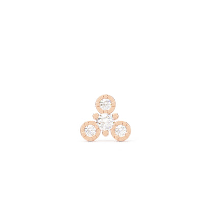 14K Gold Diamond Wheel Threadless End