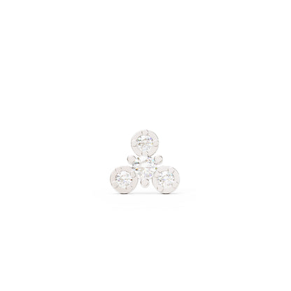 14K Gold Diamond Wheel Threadless End