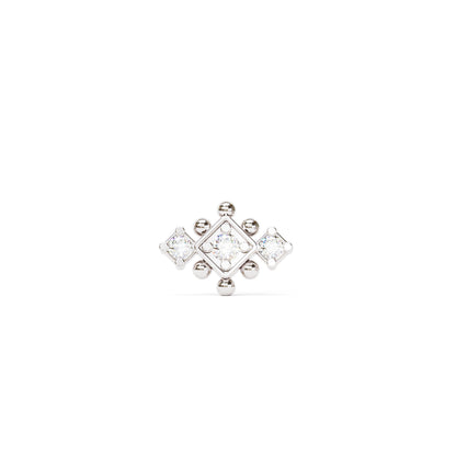 14K Gold Diamond Beaded Geometric Threadless End