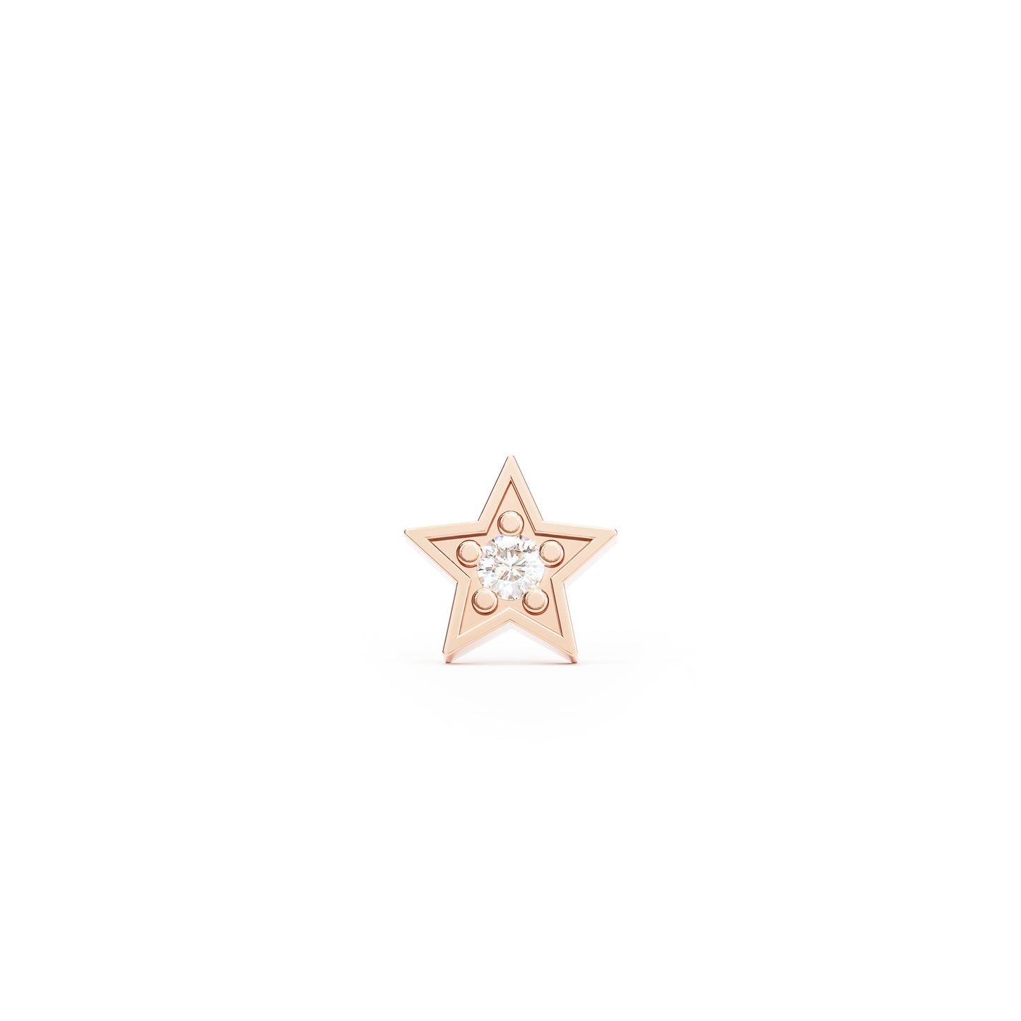 14K Gold Diamond Star Threadless End