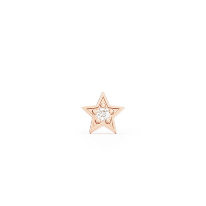 14K Gold Diamond Star Threadless End