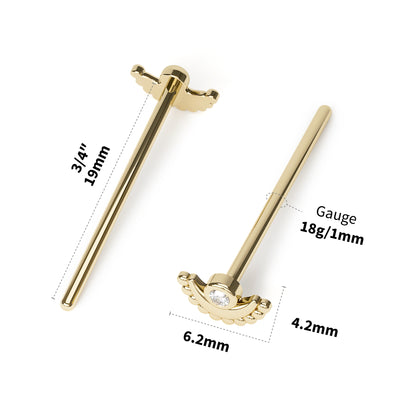 Solid Gold Diamond Moon Nose Pin