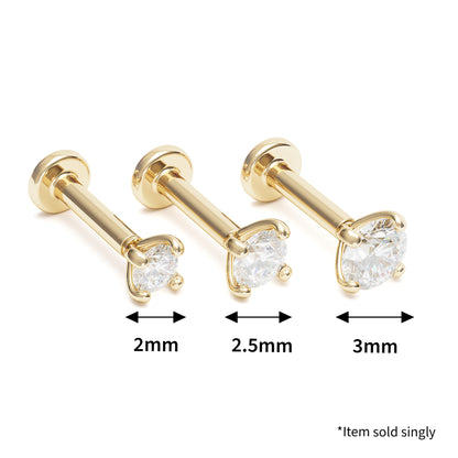14K Gold Diamond Stud