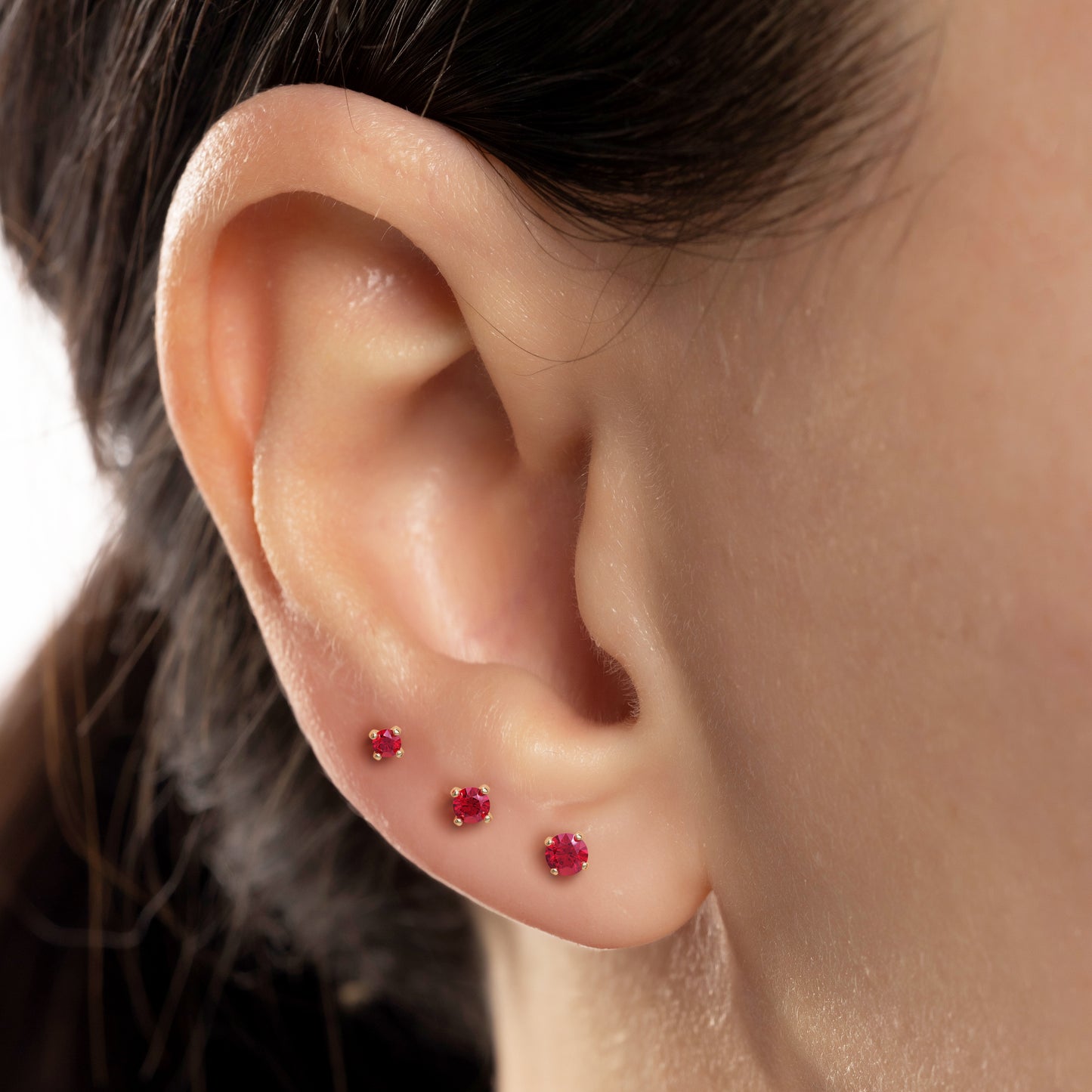 14K Gold Ruby Stud