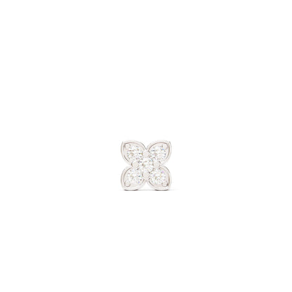 14K Gold Prong-Set Diamond Clover Threadless End