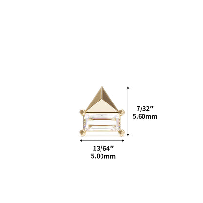 14K Gold Baguette Diamond Threadless End